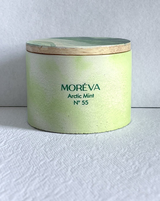 green colour hand painted candle jar